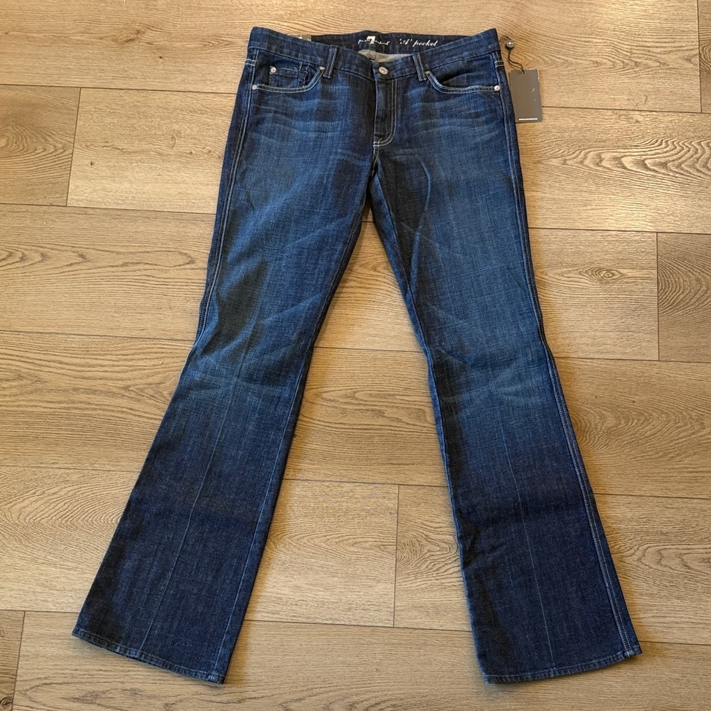 7 For All Mankind Dark Blue Flare Jeans